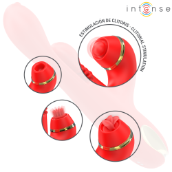 INTENSE - KATY MULTIFUNKTIONS-KLITORIS-STIMULATOR 4 AUSTAUSCHBARE KÖPFE ROT – Produktansicht 6