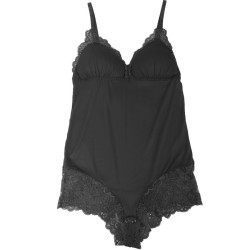 SUBBLIME - SCHWARZER TEDDY MIT BLUMENSPITZENDETAIL S/M – Produktansicht 10