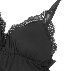 SUBBLIME - SCHWARZER TEDDY MIT BLUMENSPITZENDETAIL S/M – Produktansicht 11
