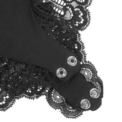 SUBBLIME - SCHWARZER TEDDY MIT BLUMENSPITZENDETAIL S/M – Produktansicht 17