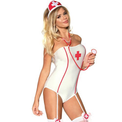 SUBBLIME - SEXY KRANKENSCHWESTERKOSTÜM MIT TEDDY S/M – Produktansicht 2