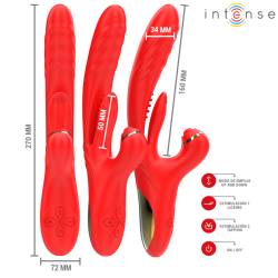 INTENSE - ROSALIA MULTIFUNKTIONSVIBRATOR 3 IN 1 ROT – Produktansicht 3
