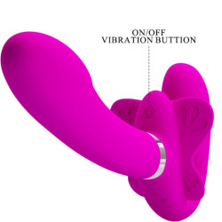 PRETTY LOVE - VALERIE DOPPEL-STRAP-ON-VIBRATOR 12 VIBRATIONEN LILA – Produktansicht 6