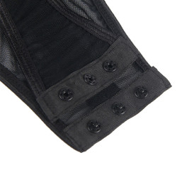 SUBBLIME - TEDDY MIT STRUMPFBAND-DETAIL AUF DER BRUST SCHWARZ S/M – Produktansicht 11