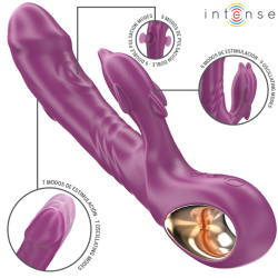 INTENSE - HALLE MULTIFUNKTIONSVIBRATOR MIT DELFIN-STIMULIERENDER ZUNGE LILA – Produktansicht 2