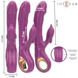 INTENSE - HALLE MULTIFUNKTIONSVIBRATOR MIT DELFIN-STIMULIERENDER ZUNGE LILA – Produktansicht 3