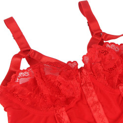 SUBBLIME - TEDDY MIT STRUMPFBAND-DETAIL BRUST ROT – Produktansicht 6