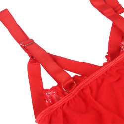 SUBBLIME - TEDDY MIT STRUMPFBAND-DETAIL BRUST ROT – Produktansicht 7