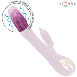 INTENSE - HALLE MULTIFUNKTIONSVIBRATOR MIT DELFIN-STIMULIERENDER ZUNGE LILA – Produktansicht 4