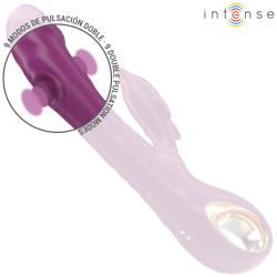 INTENSE - HALLE MULTIFUNKTIONSVIBRATOR MIT DELFIN-STIMULIERENDER ZUNGE LILA – Produktansicht 5
