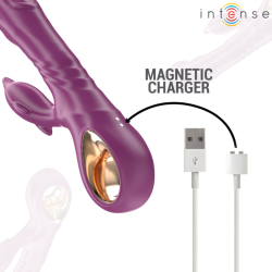 INTENSE - HALLE MULTIFUNKTIONSVIBRATOR MIT DELFIN-STIMULIERENDER ZUNGE LILA – Produktansicht 7