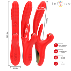 INTENSE - KAROL MULTIFUNKTIONSVIBRATOR STOSS & STIMULATION & STIMULIERENDE WELLEN ROT – Produktansicht 4