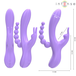 INTENSE - MIKO DREIFACHVIBRATOR RABBIT & STIMULATOR & ANAL 7 VIBRATIONEN LILA – Produktansicht 3