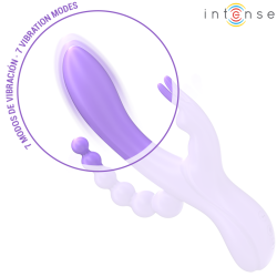 INTENSE - MIKO DREIFACHVIBRATOR RABBIT & STIMULATOR & ANAL 7 VIBRATIONEN LILA – Produktansicht 5
