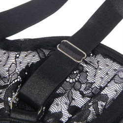 SUBBLIME - TEDDY MIT STRUMPFBAND MIT SPITZENDETAIL UND STREIFEN SCHWARZ – Produktansicht 9