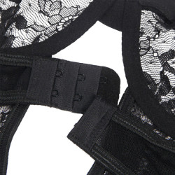 SUBBLIME - TEDDY MIT STRUMPFBAND MIT SPITZENDETAIL UND STREIFEN SCHWARZ – Produktansicht 12