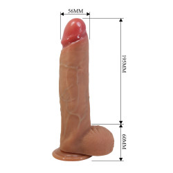 PRETTY LOVE - MENDEL REALISTISCHER DILDO MIT SAUGNAPF 25,5 CM -Ø- 5,6 CM – Produktansicht 7