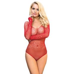SUBBLIME - 952303 SHINY GRILL BODY MIT OFFENEN SCHULTERN LANGE RMEL ROT EINE GRÖSSE