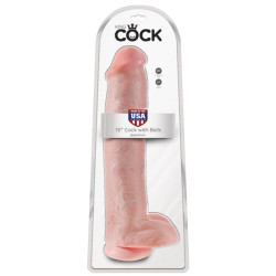 KING COCK - REALISTISCHER DILDO MIT HODEN UND SAUGKÖRPER 38 CM FLEISCH – Produktansicht 6
