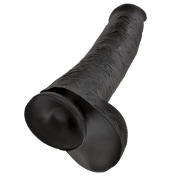 KING COCK - REALISTISCHER DILDO MIT HODEN 38 CM SCHWARZ – Produktansicht 2