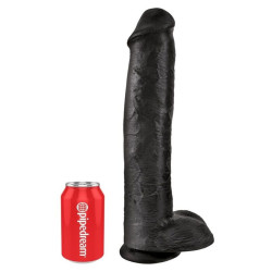KING COCK - REALISTISCHER DILDO MIT HODEN 38 CM SCHWARZ – Produktansicht 4