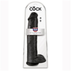 KING COCK - REALISTISCHER DILDO MIT HODEN 38 CM SCHWARZ – Produktansicht 5