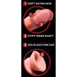 KING COCK PLUS - REALISTISCHER DILDO MIT DREIFACHDICHTE UND SCHWINGENDEN HODEN, 23 CM, FLEISCH – Produktansicht 5
