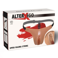 VERBORGENES VERLANGEN - ALTER EGO VERSTELLBARE OFFENE VAGINA STRING FLEISCH – Produktansicht 7
