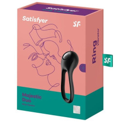 SATISFYER - MAJESTIC DUO RING VIBRATOR SCHWARZ – Produktansicht 4