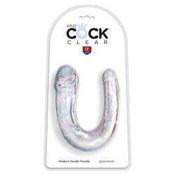 KING COCK - DOUBLE TROUBLE DOPPELDILDO 33 CM KLAR – Produktansicht 2