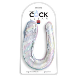 KING COCK - DOUBLE TROUBLE DOPPELDILDO 44 CM KLAR – Produktansicht 2