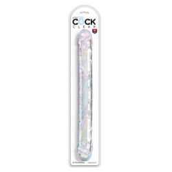 KING COCK - DOUBLE TROUBLE DOPPELDILDO 46 CM KLAR – Produktansicht 4