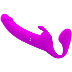 PRETTY LOVE - ZANINI STRAPLESS STRAP-ON 10 VIBRATIONEN LILA – Produktansicht 2
