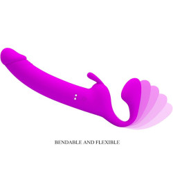 PRETTY LOVE - ZANINI STRAPLESS STRAP-ON 10 VIBRATIONEN LILA – Produktansicht 5