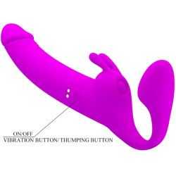 PRETTY LOVE - ZANINI STRAPLESS STRAP-ON 10 VIBRATIONEN LILA – Produktansicht 6