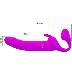 PRETTY LOVE - ZANINI STRAPLESS STRAP-ON 10 VIBRATIONEN LILA – Produktansicht 8