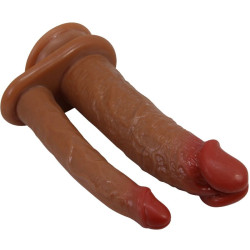 PRETTY LOVE - HULBERT DOPPELTER REALISTISCHER DILDO MIT VIBRATION MULATO – Produktansicht 3