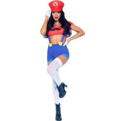 LEG AVENUE - SEXY KOSTÜM MARIO BROS ROT/BLAU S – Produktansicht 2
