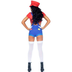 LEG AVENUE - SEXY KOSTÜM MARIO BROS ROT/BLAU S – Produktansicht 3