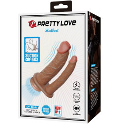 PRETTY LOVE - HULBERT DOPPELTER REALISTISCHER DILDO MIT VIBRATION MULATO – Produktansicht 8