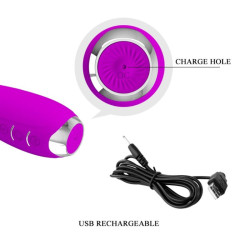 PRETTY LOVE - HECTOR WIEDERAUFLADBARER ELEKTROSCHOCK-VIBRATOR WASSERDICHT LILA – Produktansicht 7