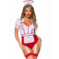 LEG AVENUE - SEXY KRANKENSCHWESTERKOSTÜM ROT/WEISS S – Produktansicht 2