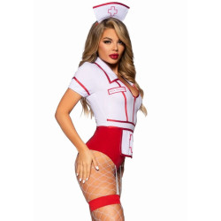 LEG AVENUE - SEXY KRANKENSCHWESTERKOSTÜM ROT/WEISS S – Produktansicht 3