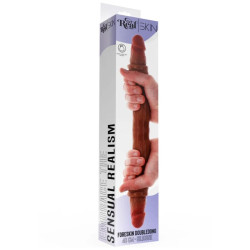 GET REAL - DOPPELENDES SILIKON-DILDO KARAMELL 40 CM – Produktansicht 4