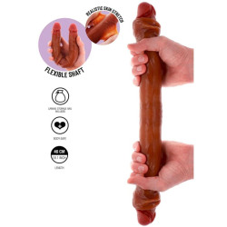 GET REAL - DOPPELENDES SILIKON-DILDO KARAMELL 46 CM – Produktansicht 2