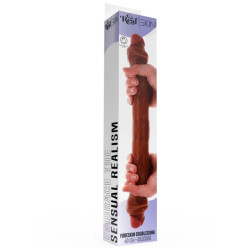 GET REAL - DOPPELENDES SILIKON-DILDO KARAMELL 46 CM – Produktansicht 4