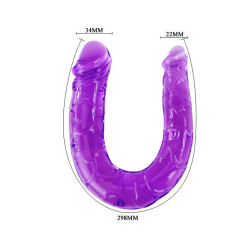 BAILE - DOPPELDILDO IN FLIEDER FLEXIBLER GELEE – Produktansicht 4