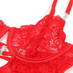 SUBBLIME - 954208 SPITZEN-BABYDOLL MIT VERSTELLBAREN TRÄGERN ROT S/M – Produktansicht 5