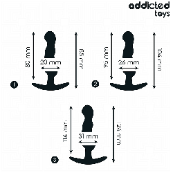 ADDICTED TOYS - 3ER-SET ANALPLUG MODELL 1 – Produktansicht 4