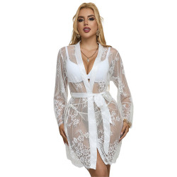 SUBBLIME - 954369 LANGÄRMELIGES NACHTHEMD MIT BLUMENMUSTER WEISS S/M – Produktansicht 6
